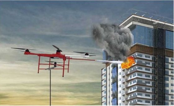 16m/S que Tethering o Uav da luta contra o incêndio do sistema de energia